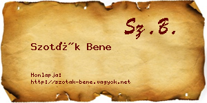 Szoták Bene névjegykártya